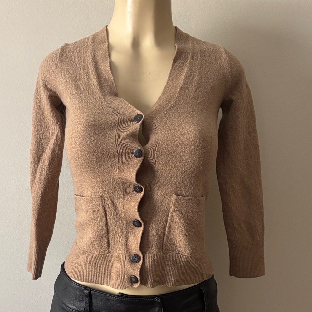 J. Crew Elegant Tan Women's Cardigan size S - Picture 2 of 6
